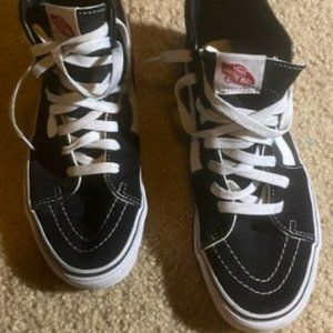 Vans Off the Wall Black and White High-tops, Size 9